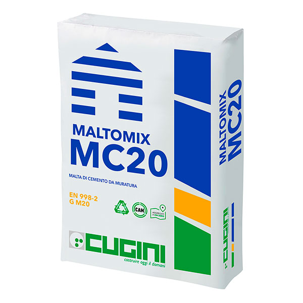 Malta di cemento da muratura, grigia<br>Classe M20